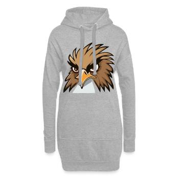 Lustige Adlerkopf Cartoon Illustration - Hoodie-Kleid - Grau meliert - Vorne