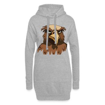 Lustige Adlerkopf Cartoon Illustration - Hoodie-Kleid - Grau meliert - Vorne