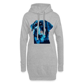 Mignon Rottweiler Dog Breed Head Cartoon - Sweat-shirt à capuche long Femme - gris chiné - Devant