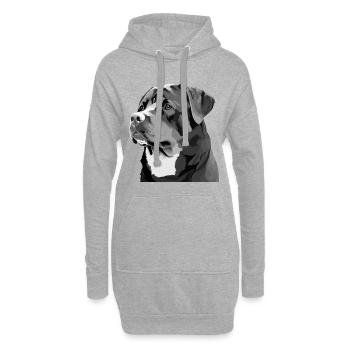 Mignon Rottweiler Dog Breed Head Cartoon - Sweat-shirt à capuche long Femme - gris chiné - Devant