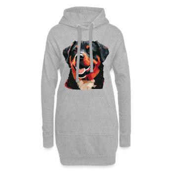 Rottweiler Hunderasse Gesicht Cartoon Illustration - Hoodie-Kleid - Grau meliert - Vorne