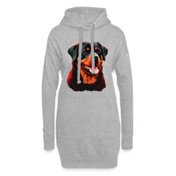 Rottweiler Hunderasse Kopf Cartoon Illustration - Hoodie-Kleid - Grau meliert - Vorne