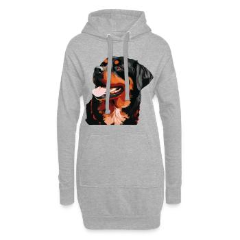 Rottweiler Hunderasse Gesicht Cartoon Illustration - Hoodie-Kleid - Grau meliert - Vorne