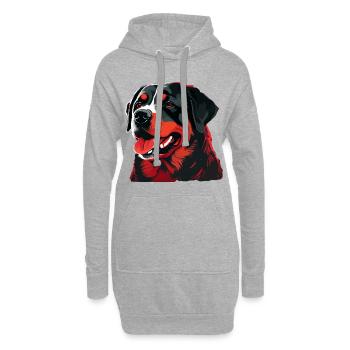 Rottweiler Hunderasse Gesicht Cartoon Illustration - Hoodie-Kleid - Grau meliert - Vorne
