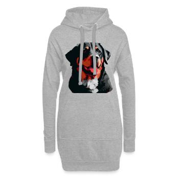 Rottweiler Hunderasse Kopf Cartoon Illustration - Hoodie-Kleid - Grau meliert - Vorne