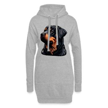 Rottweiler Hunderasse Gesicht Cartoon Illustration - Hoodie-Kleid - Grau meliert - Vorne