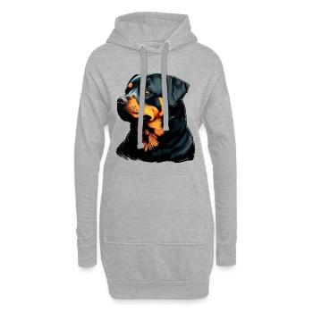 Rottweiler Hunderasse Gesicht Cartoon Illustration - Hoodie-Kleid - Grau meliert - Vorne