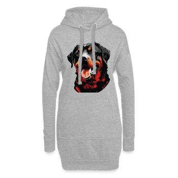 Mignon Rottweiler Dog Breed Head Cartoon - Sweat-shirt à capuche long Femme - gris chiné - Devant