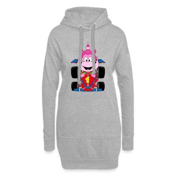 EINHORN - RENNFAHRER - AUTO - AUTORENNEN - SPORT - Hoodie-Kleid - Grau meliert - Vorne