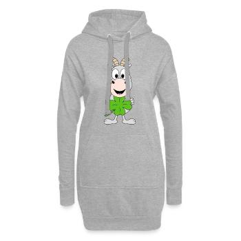 KLEEBLATT - GLÜCKSBRINGER - ZIEGE - TIER - Hoodie-Kleid - Grau meliert - Vorne