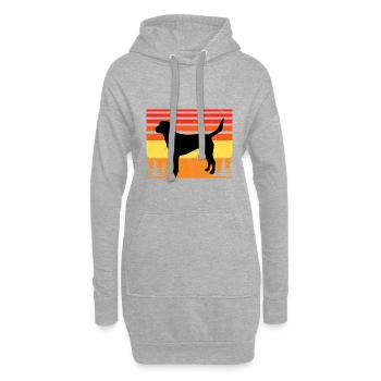 Beagle Harrier Dog Lover Silhouette Vintage Sunset - Sweat-shirt à capuche long Femme - gris chiné - Devant