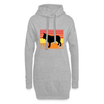 Australischer Cattle Hund Liebe Silhouette Retro Sonnenuntergang - Hoodie-Kleid - Grau meliert - Vorne