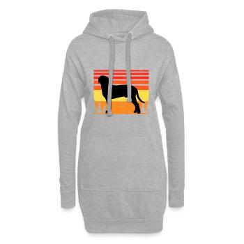 Chien de chasse autrichien noir et bronzé Silhouette Rétro - Sweat-shirt à capuche long Femme - gris chiné - Devant