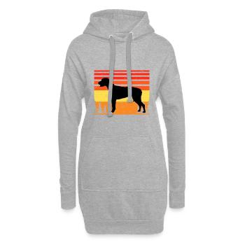 American Foxhound Dog Love Silhouette Retro Sunset - Sweat-shirt à capuche long Femme - gris chiné - Devant