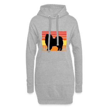 American Eskimo Dog Love Silhouette Vintage Sunset - Sweat-shirt à capuche long Femme - gris chiné - Devant