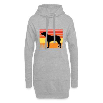 Braque du Bourbonnais Hund Silhouette Retro Sonnenuntergang - Hoodie-Kleid - Grau meliert - Vorne