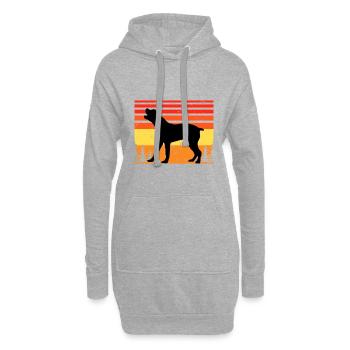 Boerboel Dog Lover Silhouette Vintage Sunset - Sweat-shirt à capuche long Femme - gris chiné - Devant