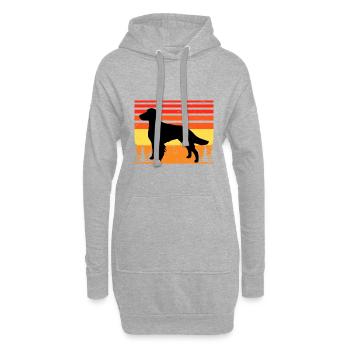 Britanny Dog Lover Silhouette Vintage Sunset - Sweat-shirt à capuche long Femme - gris chiné - Devant