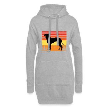 Blue Lacy Dog Lover Silhouette Vintage Sunset - Sweat-shirt à capuche long Femme - gris chiné - Devant