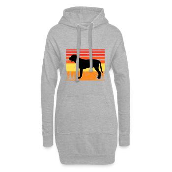 Broholmer Hundeliebhaber Silhouette Vintage Sonnenuntergang - Hoodie-Kleid - Grau meliert - Vorne