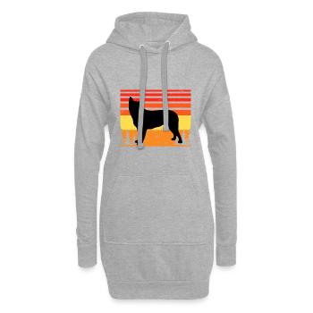 Blue Heeler Dog Lover Silhouette Vintage Sunset - Sweat-shirt à capuche long Femme - gris chiné - Devant