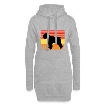 Bouvier Des Flandres Dog Silhouette Retro Coucher de Soleil - Sweat-shirt à capuche long Femme - gris chiné - Devant