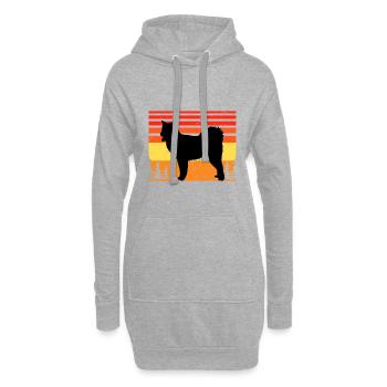 Canadian Eskimo Dog Love Silhouette Vintage Sunset - Sweat-shirt à capuche long Femme - gris chiné - Devant