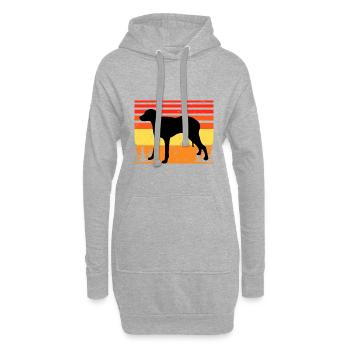 Chien Francais Blanc et Orange Hundesilhouette - Hoodie-Kleid - Grau meliert - Vorne