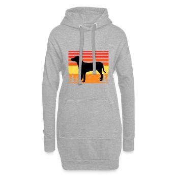 Chien Francais Blanc Et Noir Dog Silhouette Retro - Sweat-shirt à capuche long Femme - gris chiné - Devant