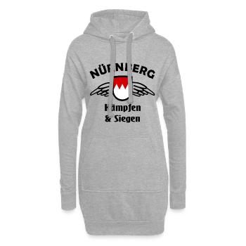 Les supporters de Nuremberg - Sweat-shirt à capuche long Femme - gris chiné - Devant