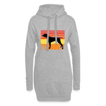 German Shorthaired Pointer Dog Silhouette Retro - Hoodie Dress - heather grey - Front