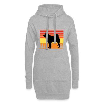 Finnischer Spitz Hundeliebhaber Silhouette Vintage Sonnenuntergang - Hoodie-Kleid - Grau meliert - Vorne