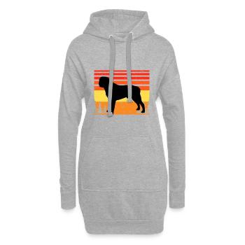 Englisch Mastiff Hund Liebe Silhouette Vintage Sonnenuntergang - Hoodie-Kleid - Grau meliert - Vorne
