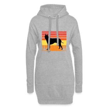 Englisch White Terrier Hund Silhouette Retro Sonnenuntergang - Hoodie-Kleid - Grau meliert - Vorne