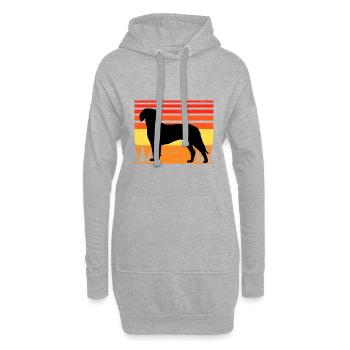 Deutsche Bracke Dog Love Silhouette Vintage Sunset - Hoodie-Kleid - Grau meliert - Vorne