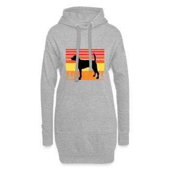 Englisch Foxhound Hund Liebhaber Silhouette Retro Sonnenuntergang - Hoodie-Kleid - Grau meliert - Vorne