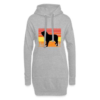 Dutch Smoushond Dog Love Silhouette Vintage Sunset - Sweat-shirt à capuche long Femme - gris chiné - Devant