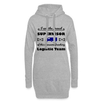 Der Logistik Supervisor - Hoodie-Kleid - Grau meliert - Vorne