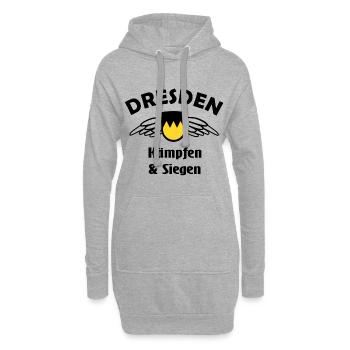Die Sachsen aus dem Osten - Hoodie-Kleid - Grau meliert - Vorne