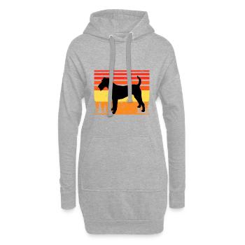 Irish Terrier Dog Lover Silhouette Vintage Sunset - Sweat-shirt à capuche long Femme - gris chiné - Devant