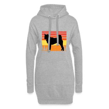 Hokkaido Ken Hundeliebhaber Silhouette Vintage Sonnenuntergang - Hoodie-Kleid - Grau meliert - Vorne