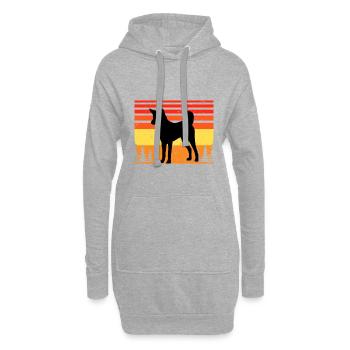Indischer Paria Hund Liebhaber Silhouette Vintage Sonnenuntergang - Hoodie-Kleid - Grau meliert - Vorne