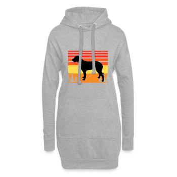 Irish Wolfhound Dog Love Silhouette Vintage Sunset - Sweat-shirt à capuche long Femme - gris chiné - Devant