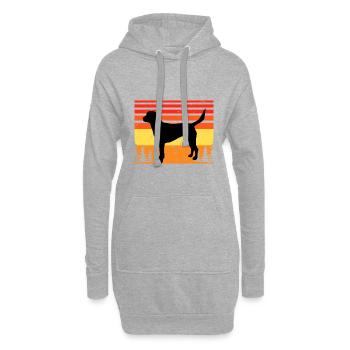 Harrier Dog Lover Silhouette Vintage Sunset - Sweat-shirt à capuche long Femme - gris chiné - Devant