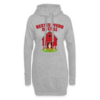 BESTES PFERD IM STALL - REITEN - PFERDE - TIER - Hoodie-Kleid - Grau meliert - Vorne