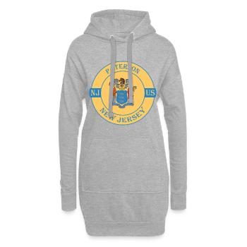 Paterson New Jersey Flag USA Travel Souvenir Badge - Sweat-shirt à capuche long Femme - gris chiné - Devant