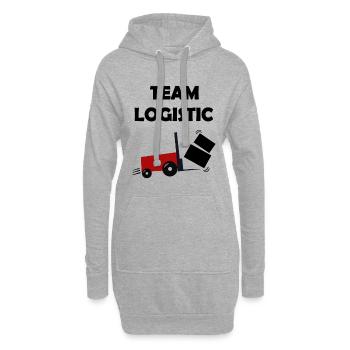 L’équipe logistique - Sweat-shirt à capuche long Femme - gris chiné - Devant