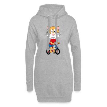 FAHRRAD - RAS - HAMSTER - HAMSTERRAD - TIERISCH - Hoodie-Kleid - Grau meliert - Vorne