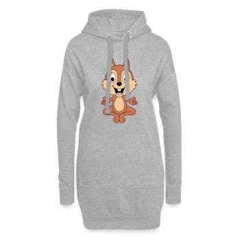 EICHHÖRNCHEN - YOGA - PILATES - TIER - TIERISCH - Hoodie-Kleid - Grau meliert - Vorne