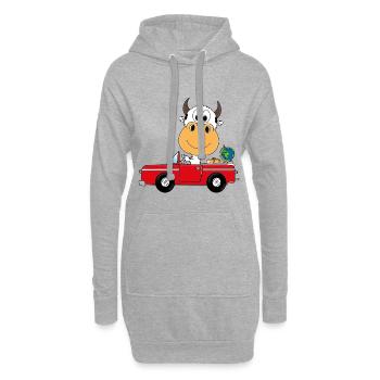 KUH - AUTO - WELTENBUMMLER - REISE - AUTO - TIER - Hoodie-Kleid - Grau meliert - Vorne